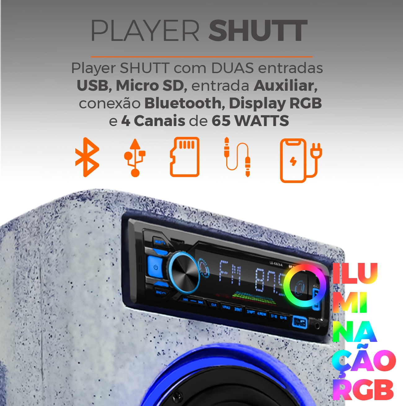Encontraproduto.com.br - Caixa De Som Bob Residencial Boa Amplificada 500w Kit 2 Vias 6 Pol + Player Bluetooth USB LED