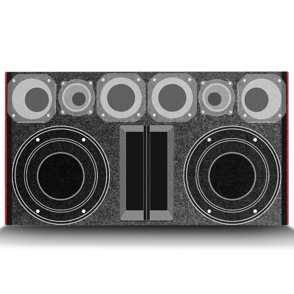 Encontraproduto.com.br - Caixa Som Trio Dutada Vazia 2 Alto Falante 12 Pol 4 Cornetas Longas 2 Tweeter Viés Personalizado