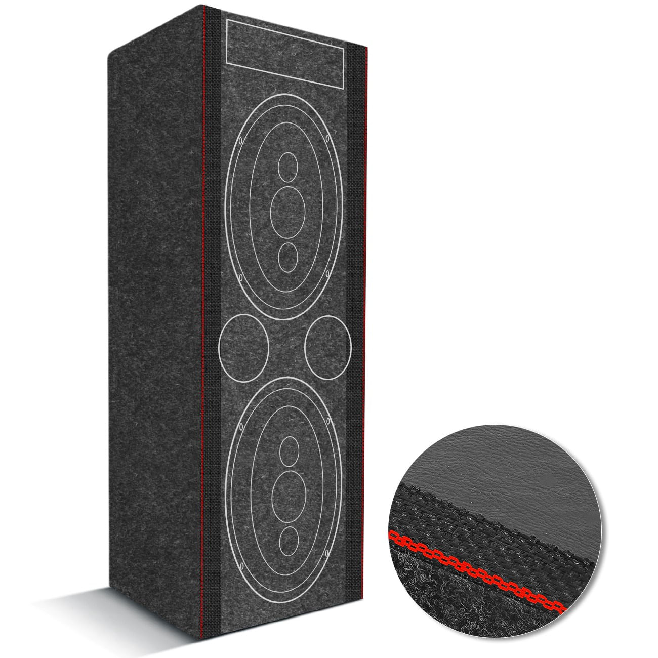 Caixa Som Corujinha Vertical Vazia 2 Falante 6x9 + 1 Player Mp3 Dutada Carpete + Viés Personalizado