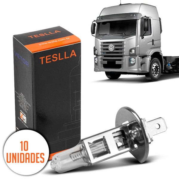 Encontraproduto.com.br - Kit 10 Lâmpadas Halógenas Teslla H1 24V 70W Vetor TH1V