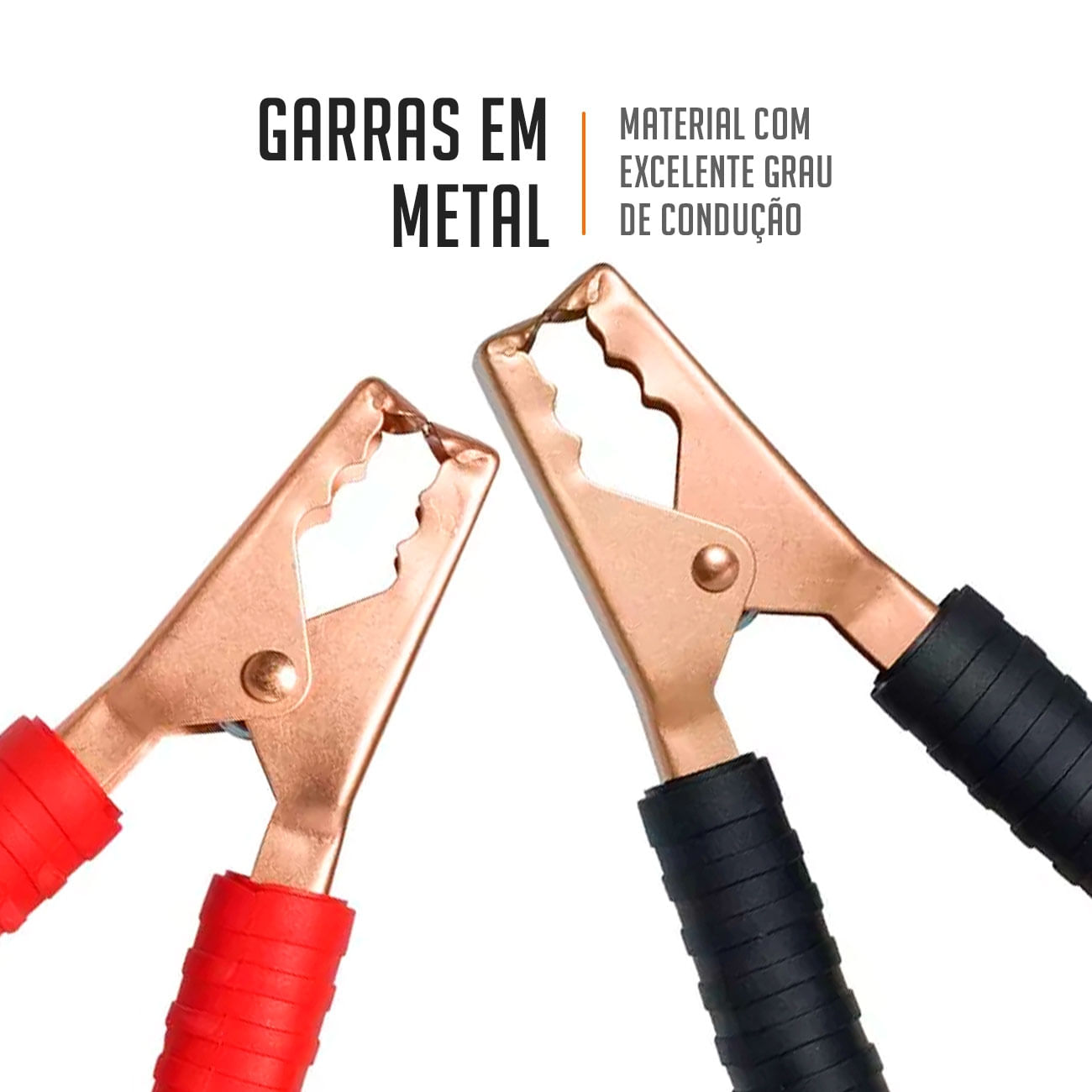 Kit Cabo Auxiliar de Partida Chupeta Tensão 100A 5 Metros 9mm² 12V Carro Moto