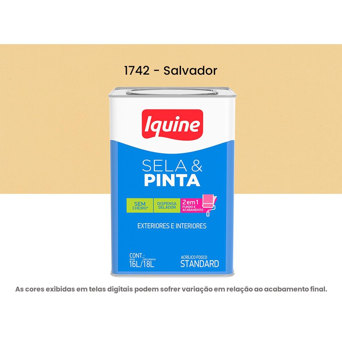 Tinta Acrílica Iquine Standard Fosco 16 Litros Sela & Pinta 1742 Salvador (MP)