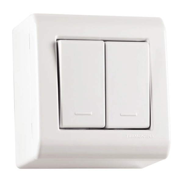 Interruptor Duplo Sobrepor 10A 250V 57304/011 Branco Tramontina
