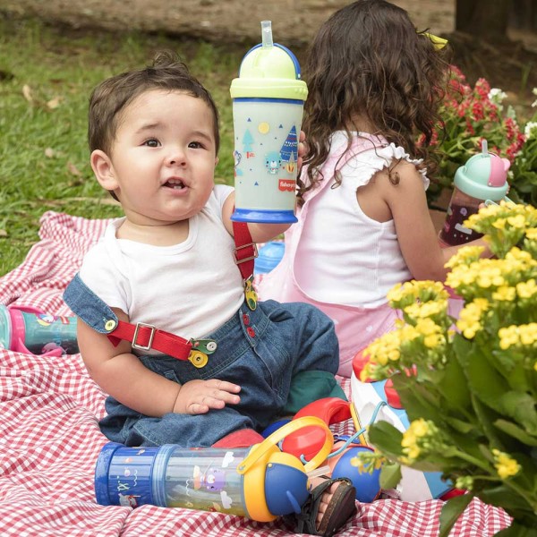 Encontraproduto.com.br - Copo Playful Glow in The Dark Azul Star 240ml 12+M Fisher Price - BB1128OUT [Reembalado]