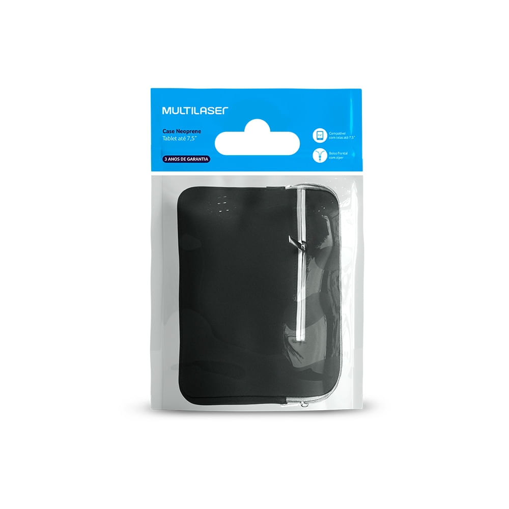 Encontraproduto.com.br - Case Neoprene Preta para Tablet até 7.5