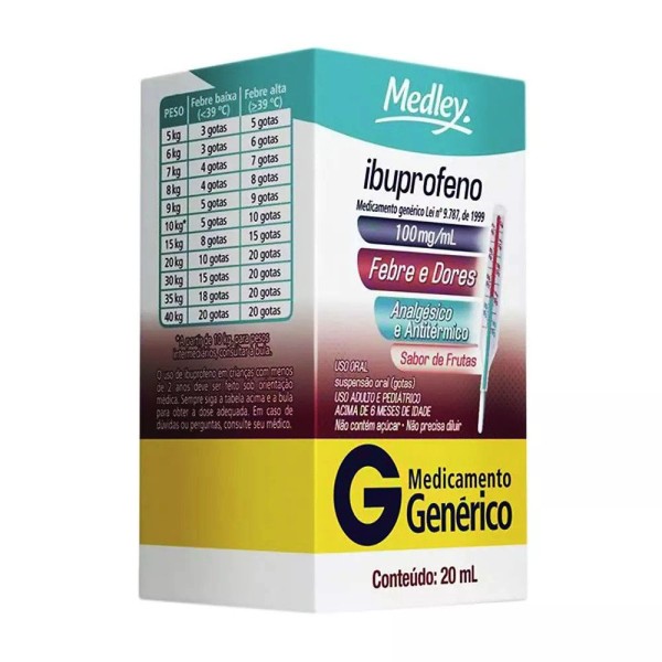 Encontraproduto.com.br - Ibuprofeno gotas 100mg 20ml Medley