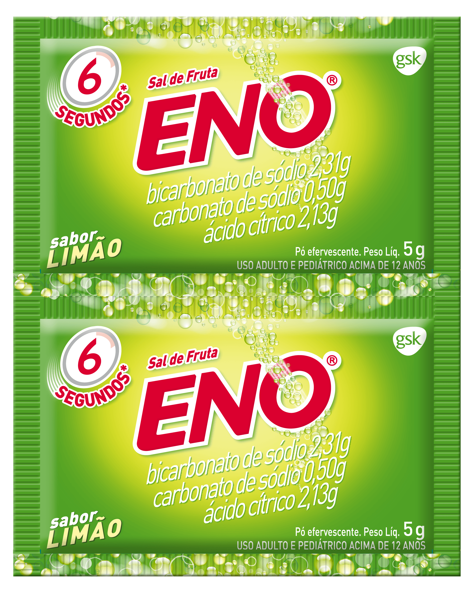 Sal de Fruta Eno Limão com 2 Envelopes 5g
