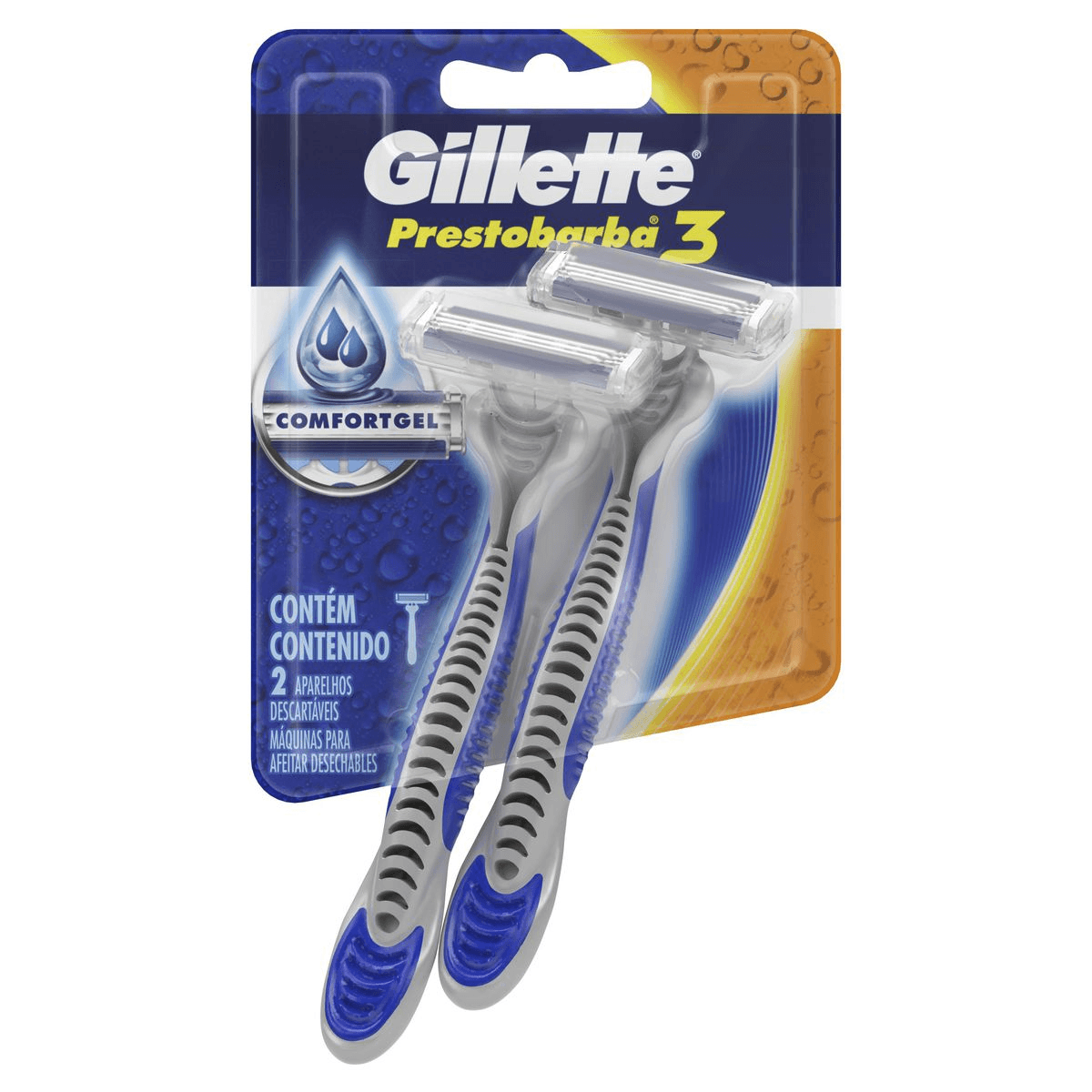 Aparelho de Barbear Gillette Prestobarba3 Masculino com 2 Unidades