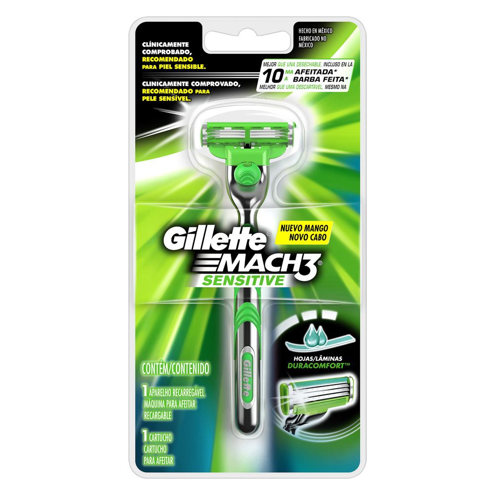 Aparelho de Barbear Gillette Mach3 Sensitive com 1 unidade
