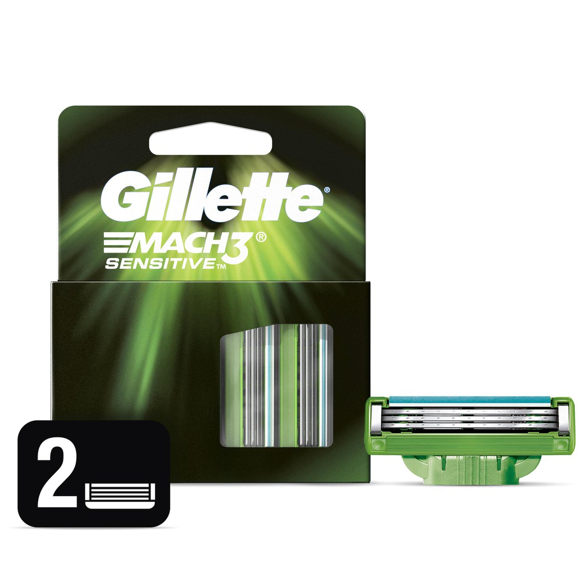 Carga para Aparelho de Barbear Gillette Mach3 Sensitive com 2 unidades