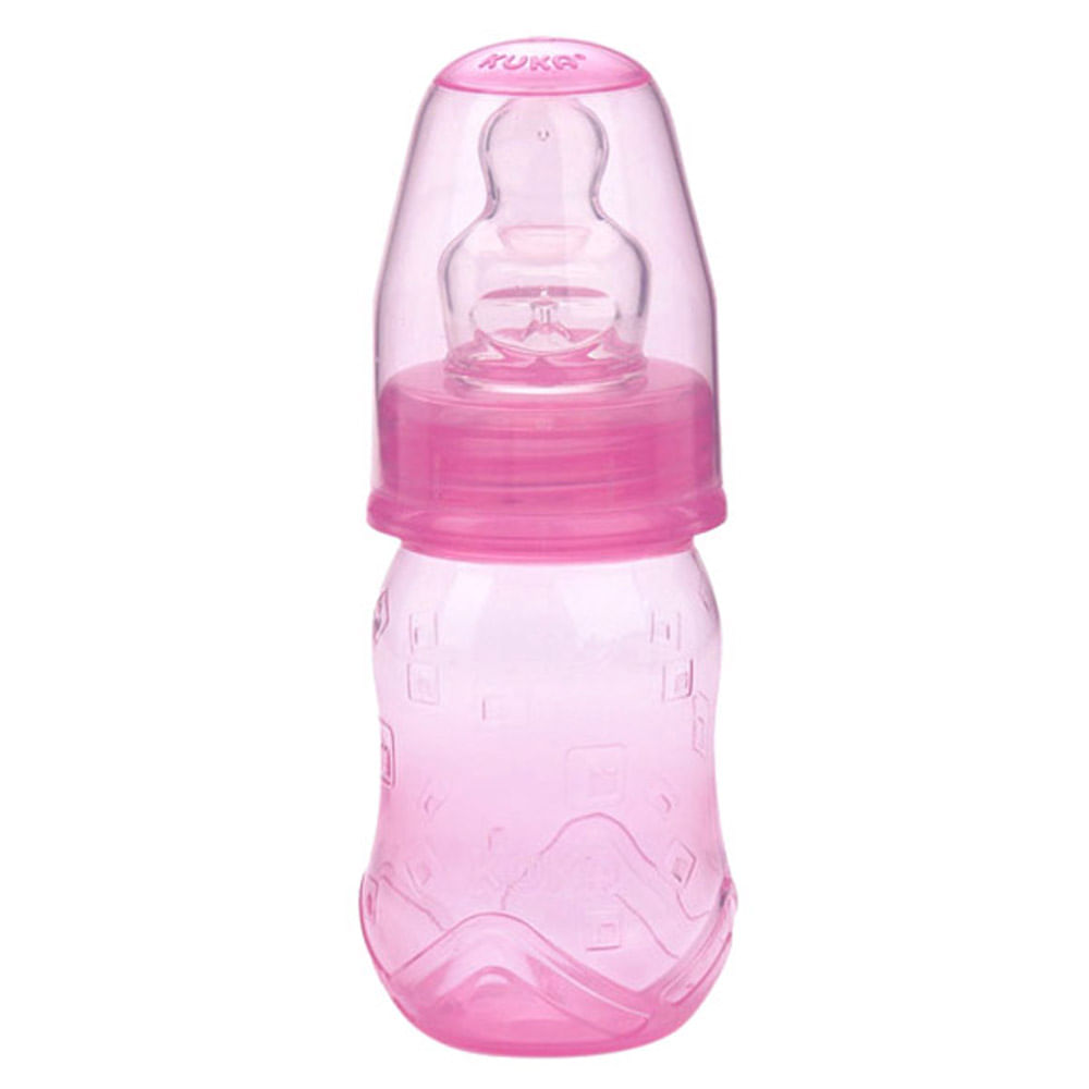 Mamadeira Kuka Aquarela ortodôntica rosa 70ml ref:1477