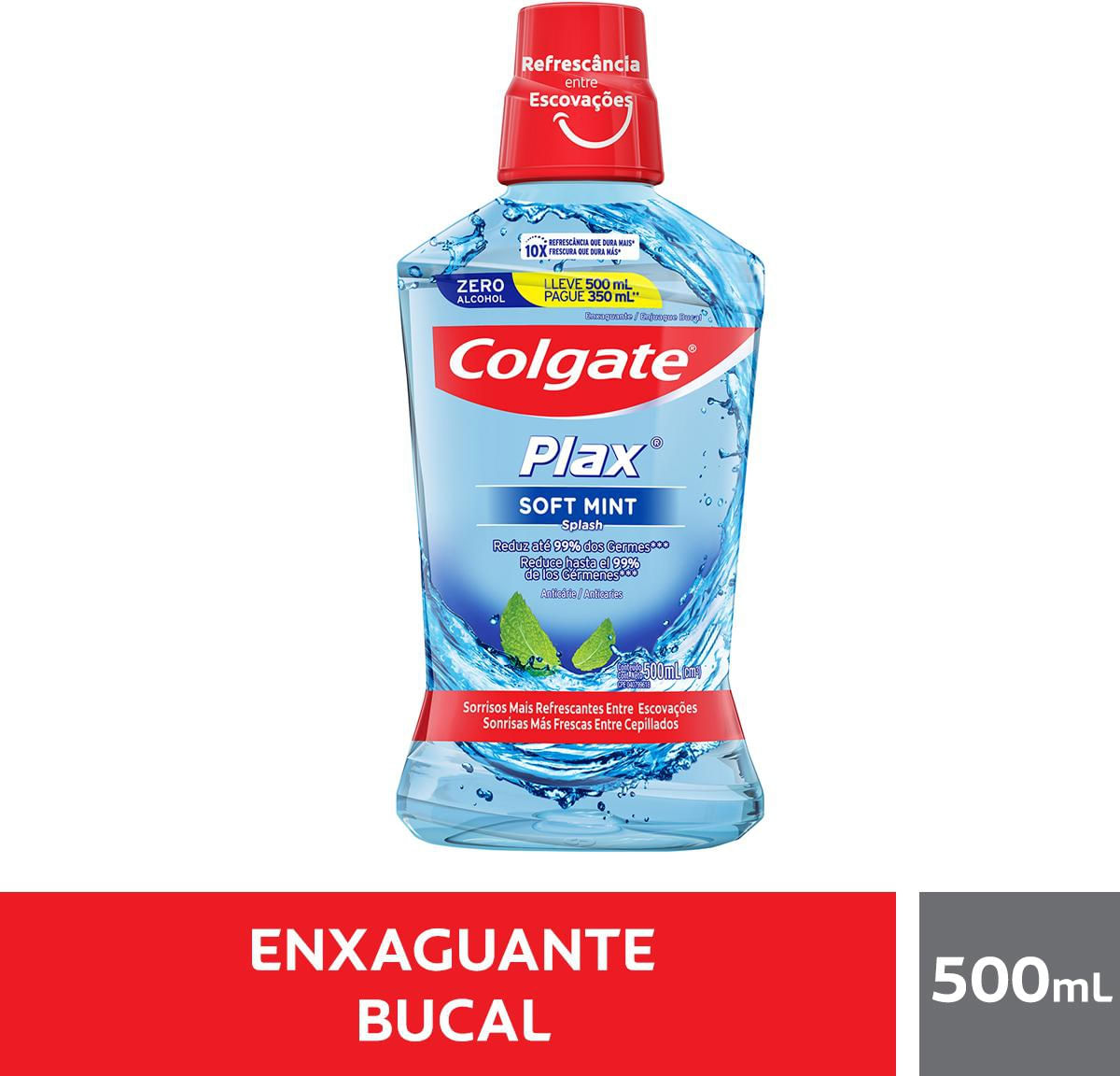 Enxaguante Bucal Colgate Plax Soft Mint 500ml Promo
