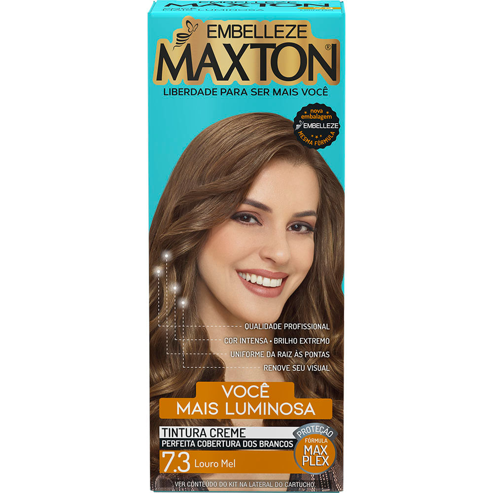 Tintura Creme Maxton Você Mais Luminosa 7.3 Louro Mel