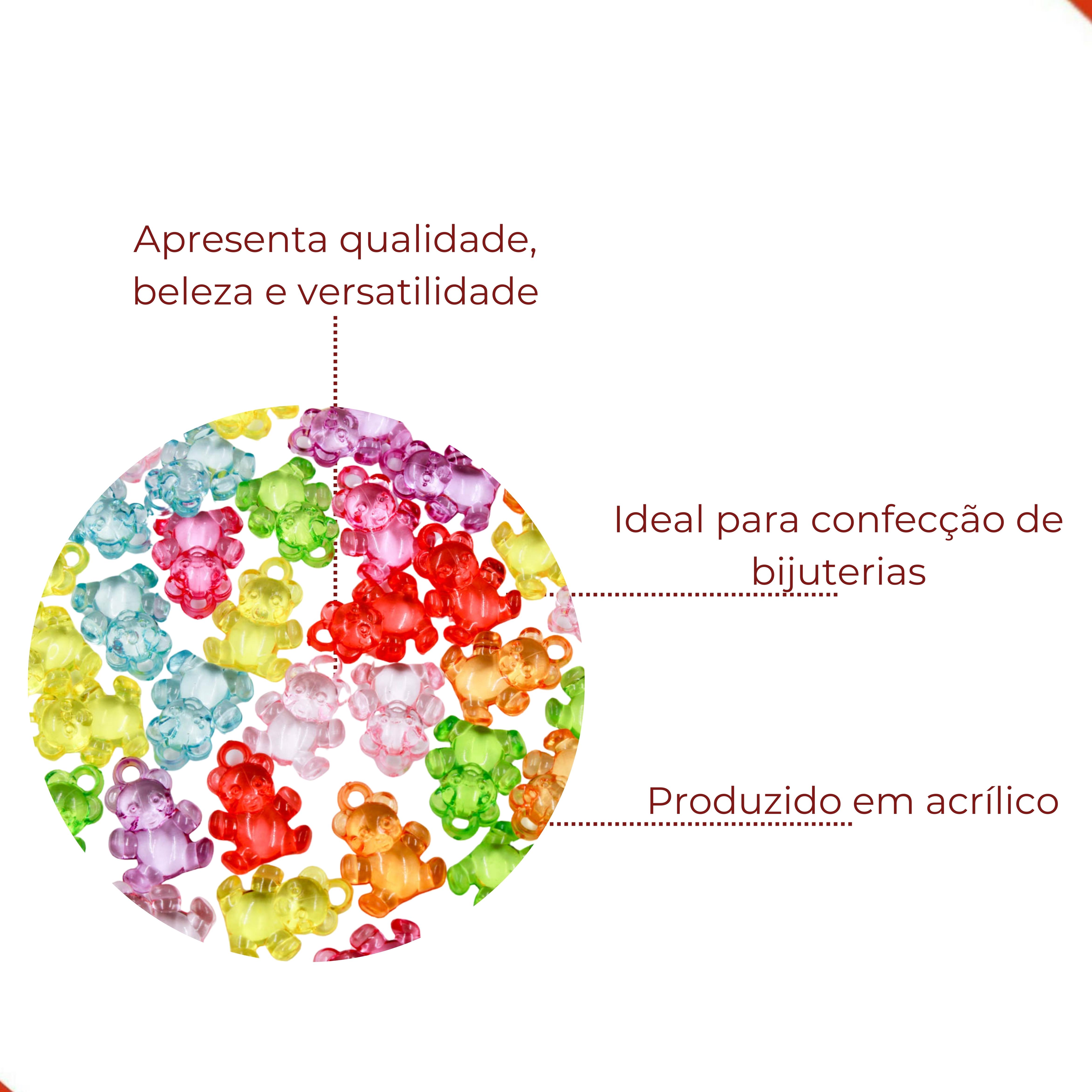 Encontraproduto.com.br - PINGENTE URSINHO TRANSLUCIDO 15X20MM EM ACRILICO COM 500GR
