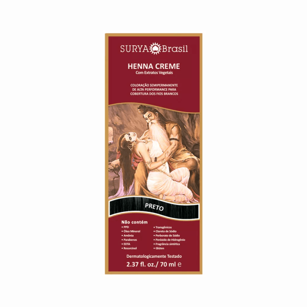 Henna Surya creme cor preto 70ml