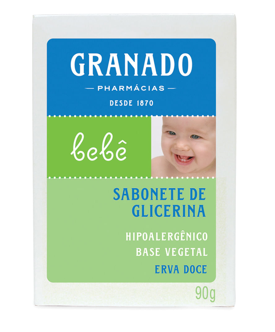 Sabonete Barra Granado Bebê Glicerina Hipoalergenico Erva Doce 90g