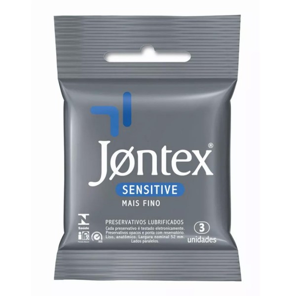 Preservativo Jontex Sensitive com 3 Unidades