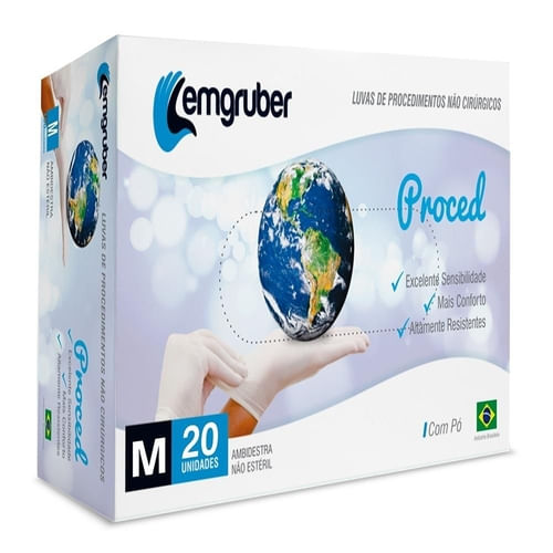 Encontraproduto.com.br - Luvas de Procedimentos Lemgruber Proced M com 20 Unidades