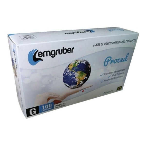 Luvas de Procedimentos Lemgruber Proced G com 100 Unidades