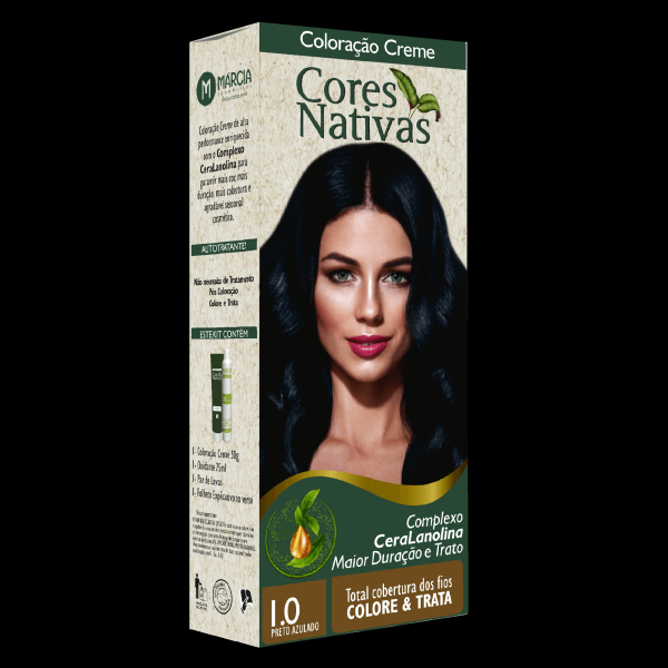 Tintura Creme Márcia Cores Nativas Preto Azulado 1.0