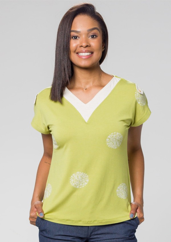 Blusa Estampada Verde | Pau a Pique