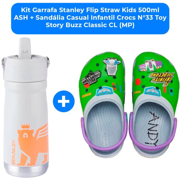 Kit Garrafa Stanley Kids + Sandália Toy Story Crocs nº 33