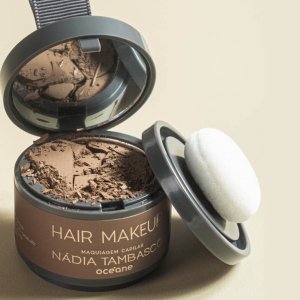 Encontraproduto.com.br - Kit Máscara de Sobrancelha Castanho + Maquiagem Capilar Nádia Tambasco By Océane (2 Produtos)