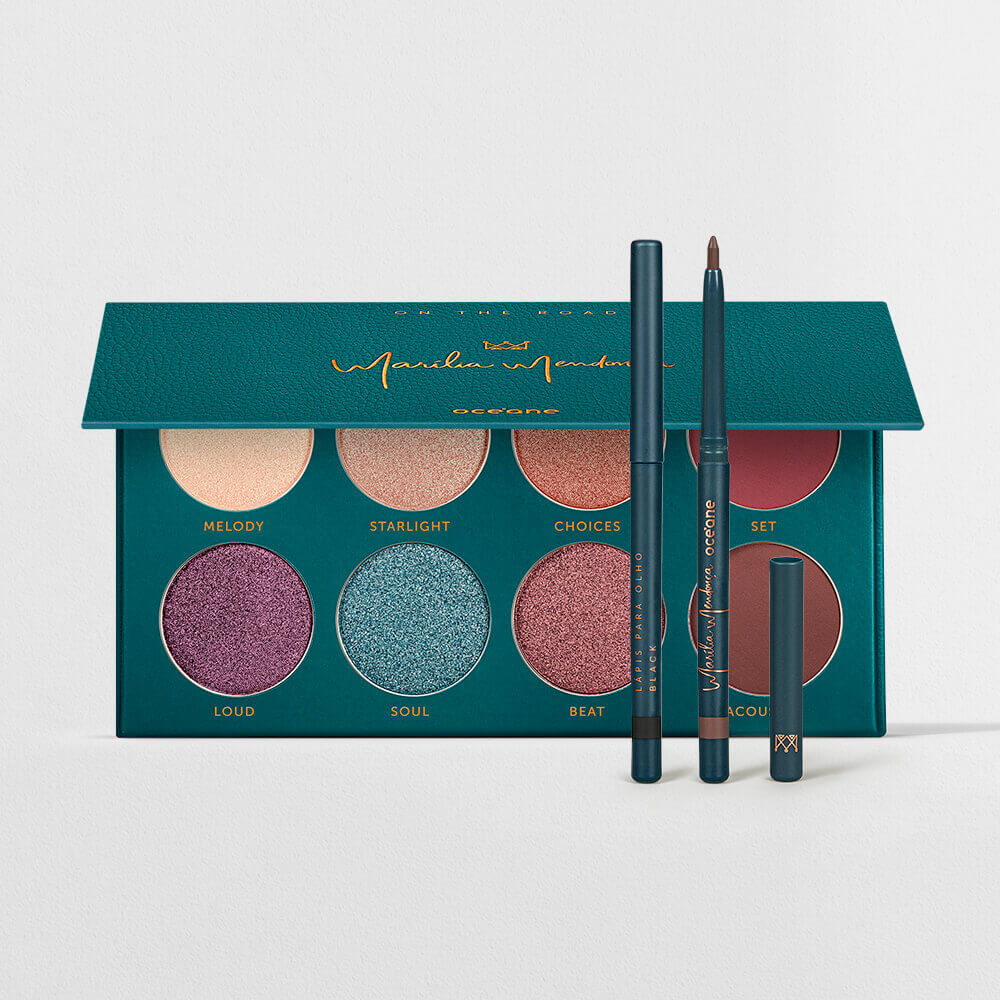 Kit Paleta de Sombras + Lápis para Olhos Marrom + Lápis para Olhos Preto Marília Mendonça By Océane