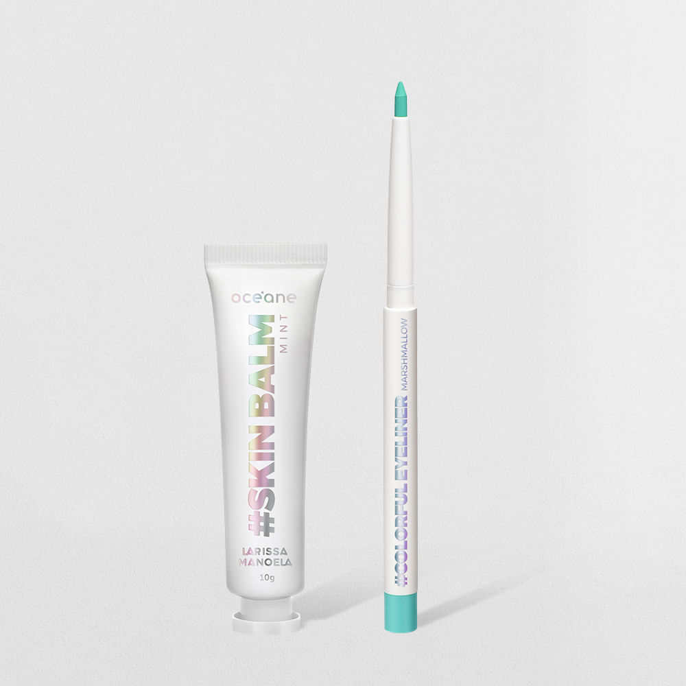 Kit Lápis Delineador Azul + Hidratante Labial Menta Larissa Manoela By Océane (2 Produtos)