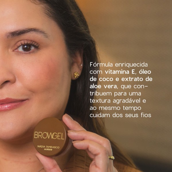 Encontraproduto.com.br - Kit Gel de Sobrancelha + Pincel Duo Brow Brush Nádia Tambasco By Océane (2 Produtos)
