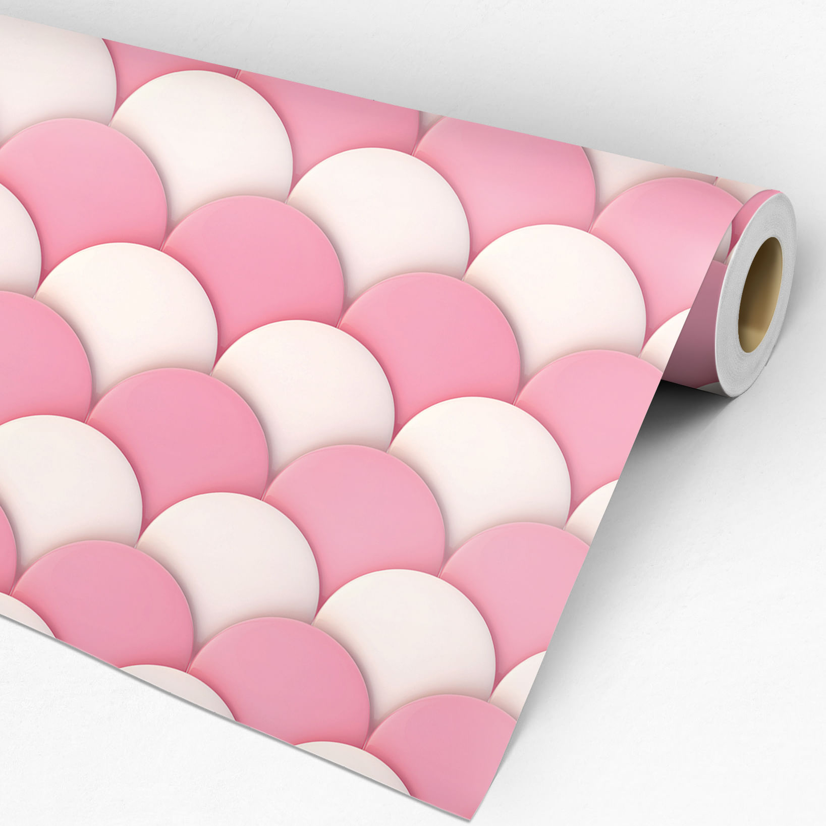 Encontraproduto.com.br - Papel de Parede Adesivo Infantil Rosa Arcos - Medidas: 48 x 300 cm