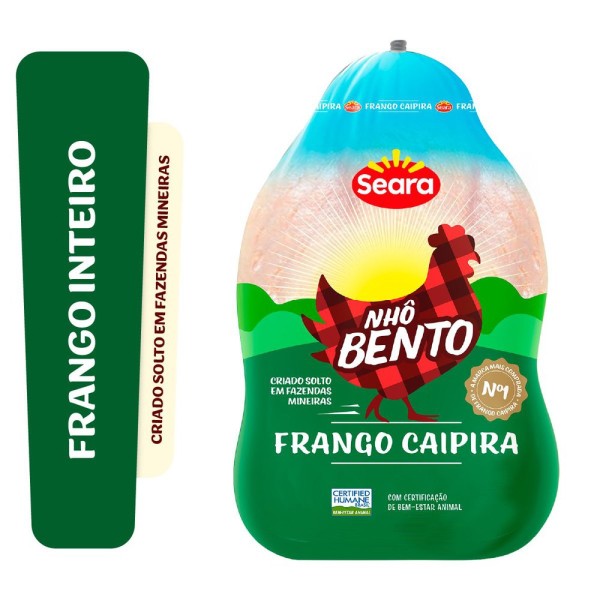 Encontraproduto.com.br - Frango Inteiro Caipira Nhô Bento Seara Aprox 3kg