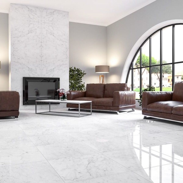 Encontraproduto.com.br - Piso Vinílico Autoadesivo Mármore Calacata White 45,7 x 45,7 cm - Unidade