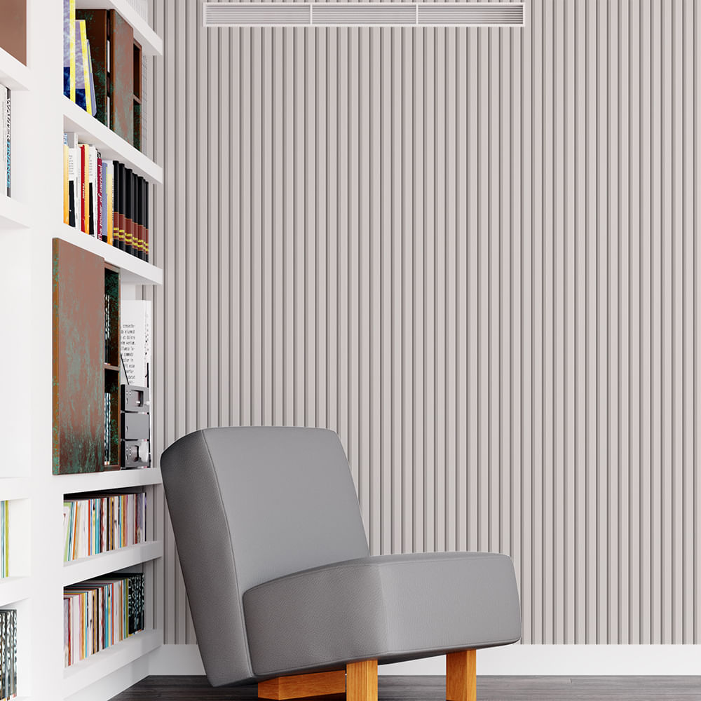 Encontraproduto.com.br - Papel de Parede Adesivo Madeira Areia Ripado - Medidas: 48 x 300 cm
