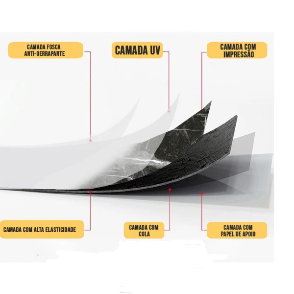 Piso Vinílico Autoadesivo Mármore Cimento Queimado 45,7 x 45,7 cm - Unidade