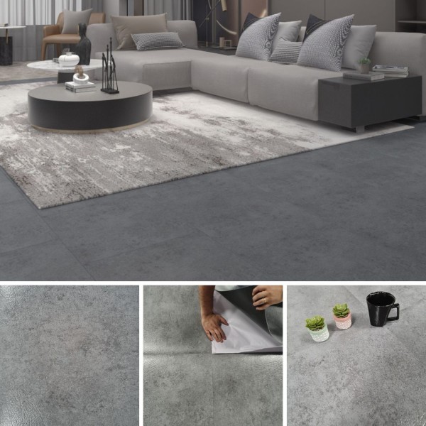 Encontraproduto.com.br - Piso Vinílico Autoadesivo Mármore Cimento Queimado 45,7 x 45,7 cm - Unidade