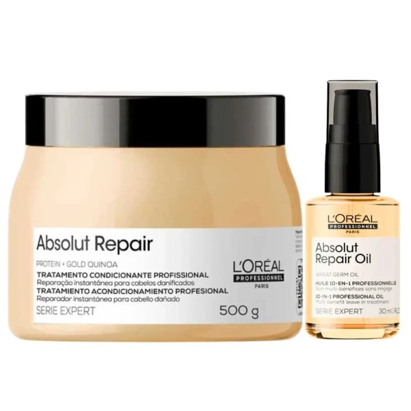 Kit Mascara 500g + Oleo 30ml Absolut Repair - Loreal Profissional