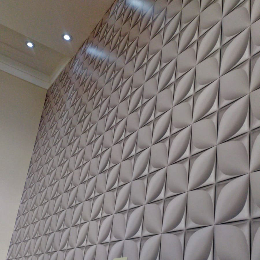 Encontraproduto.com.br - Papel de Parede Adesivo 3D Pétala Branco e Cinza - Medidas: 48 x 300 cm