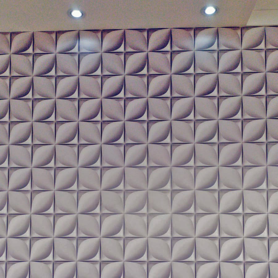 Encontraproduto.com.br - Papel de Parede Adesivo 3D Pétala Branco e Cinza - Medidas: 48 x 300 cm