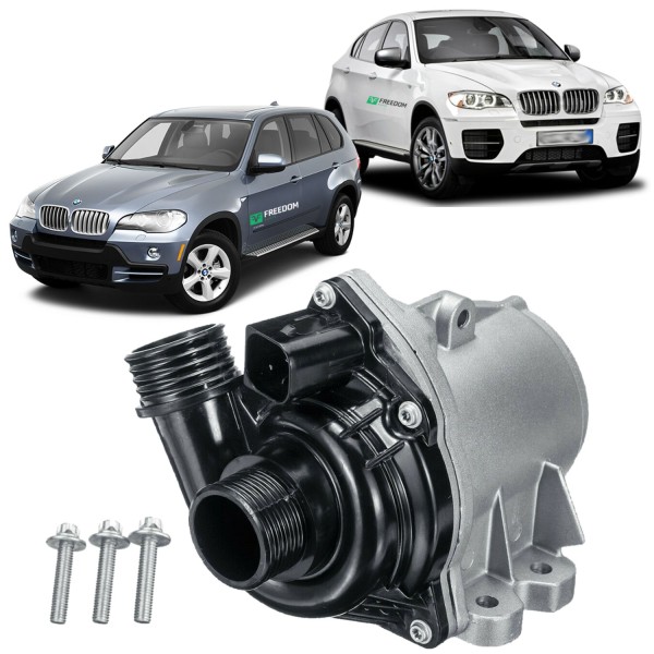 Encontraproduto.com.br - Bomba de agua auxiliar elétrica bmw 1.6 16v 2.0 16v 3.0 24v 2006 á 2020 plug quadrado frontal de 4 pinos tipo 2+2