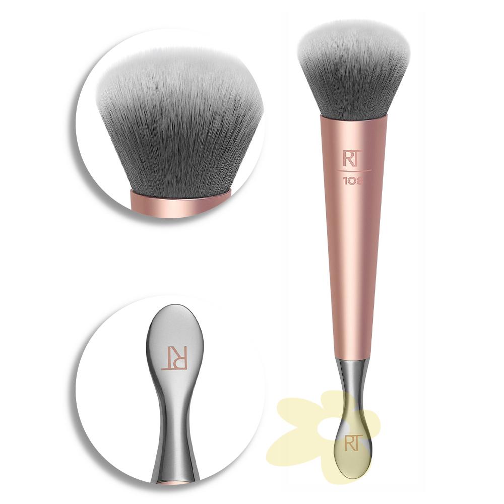 Encontraproduto.com.br - RT 108 | Pincel Duplo para Base | Real Techniques