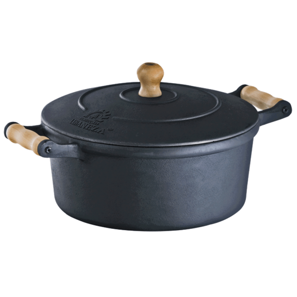 Caçarola De Ferro Com Alça De Madeira 32Cm - Libaneza