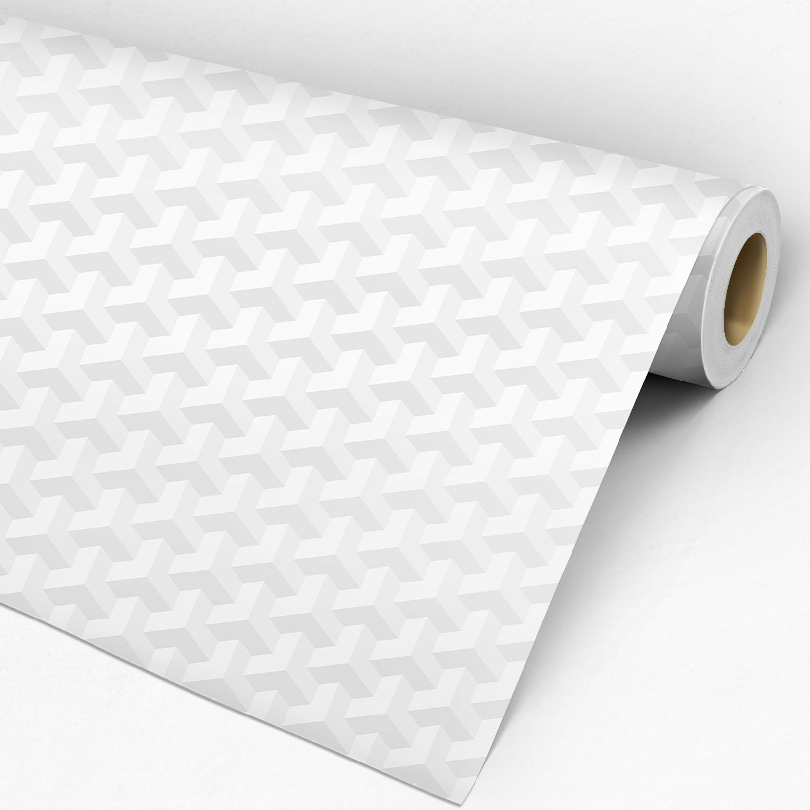 Encontraproduto.com.br - Papel de Parede Adesivo 3D Fleece Branco - Medidas: 48 x 300 cm