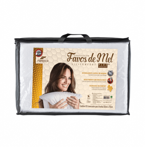 Encontraproduto.com.br - Travesseiro Silicomfort Favos De Mel Plus - Fibrasca