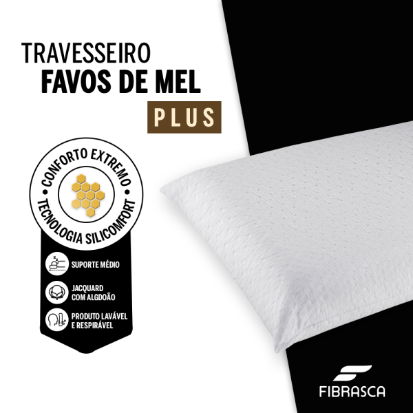 Encontraproduto.com.br - Travesseiro Silicomfort Favos De Mel Plus - Fibrasca