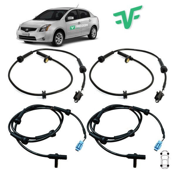 Encontraproduto.com.br - Sensor de freio abs nissan sentra 2.0 16v 2008 á 2013 dianteiro/traseiro direito/esquerdo kit c/4