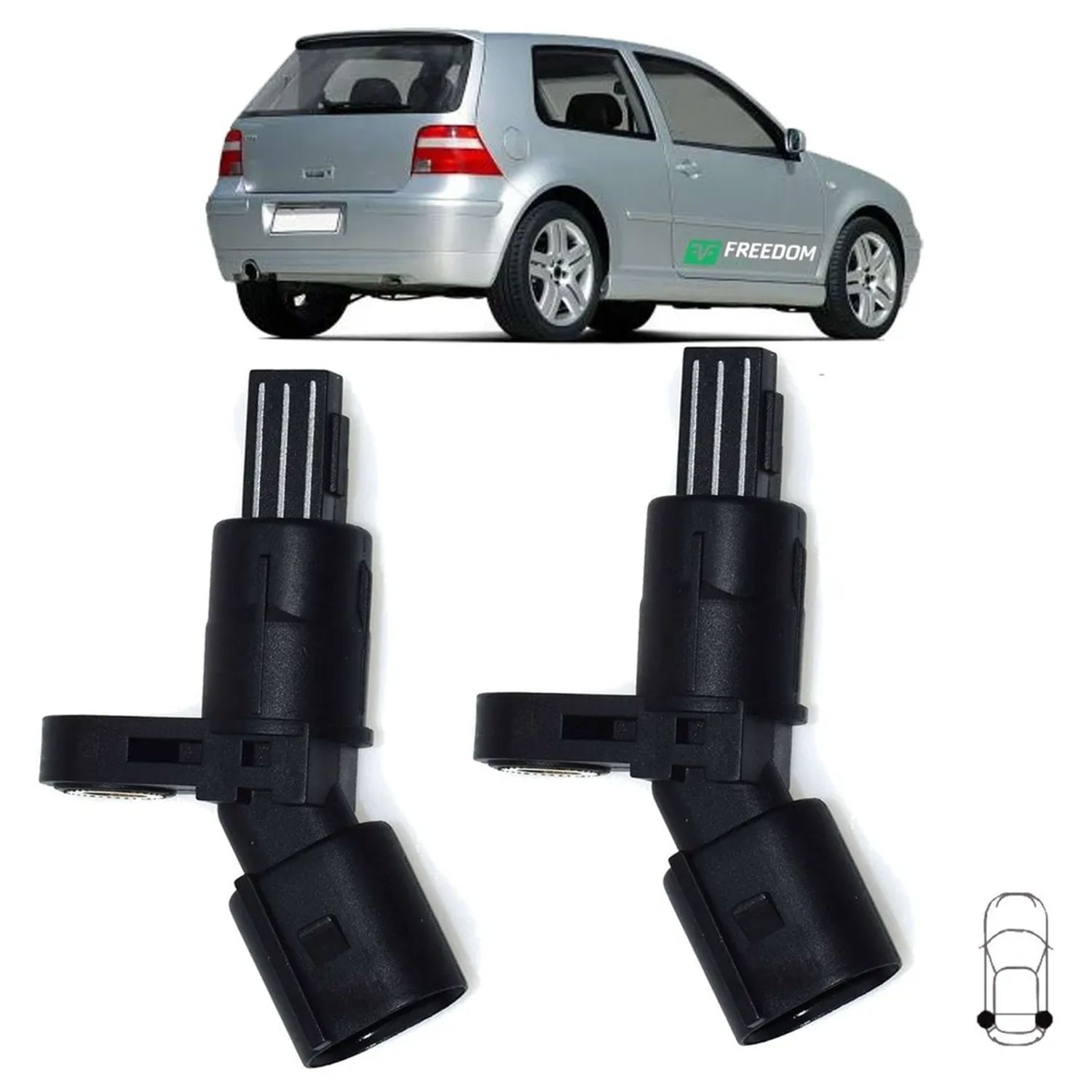 Encontraproduto.com.br - Sensor de freio abs vw golf bora new beetle jetta audi tt 1994 á 2010 traseiro direito/esquerdo - kit c/ 2 unidades