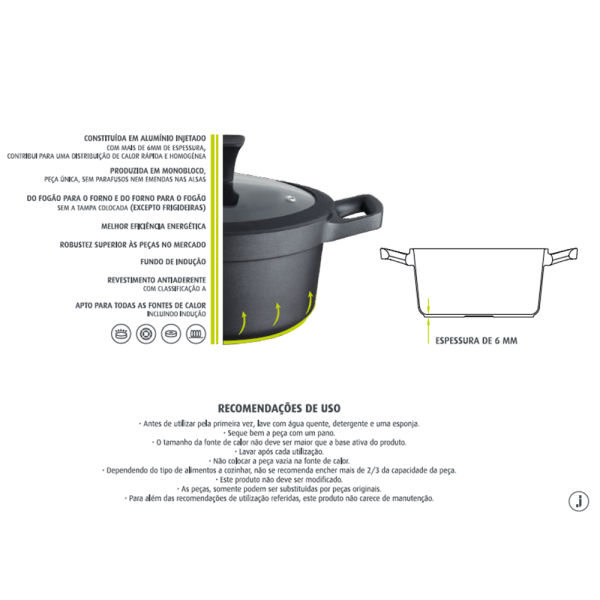 Encontraproduto.com.br - Caçarola Com Cabo Omega 18Cm - Jomafe