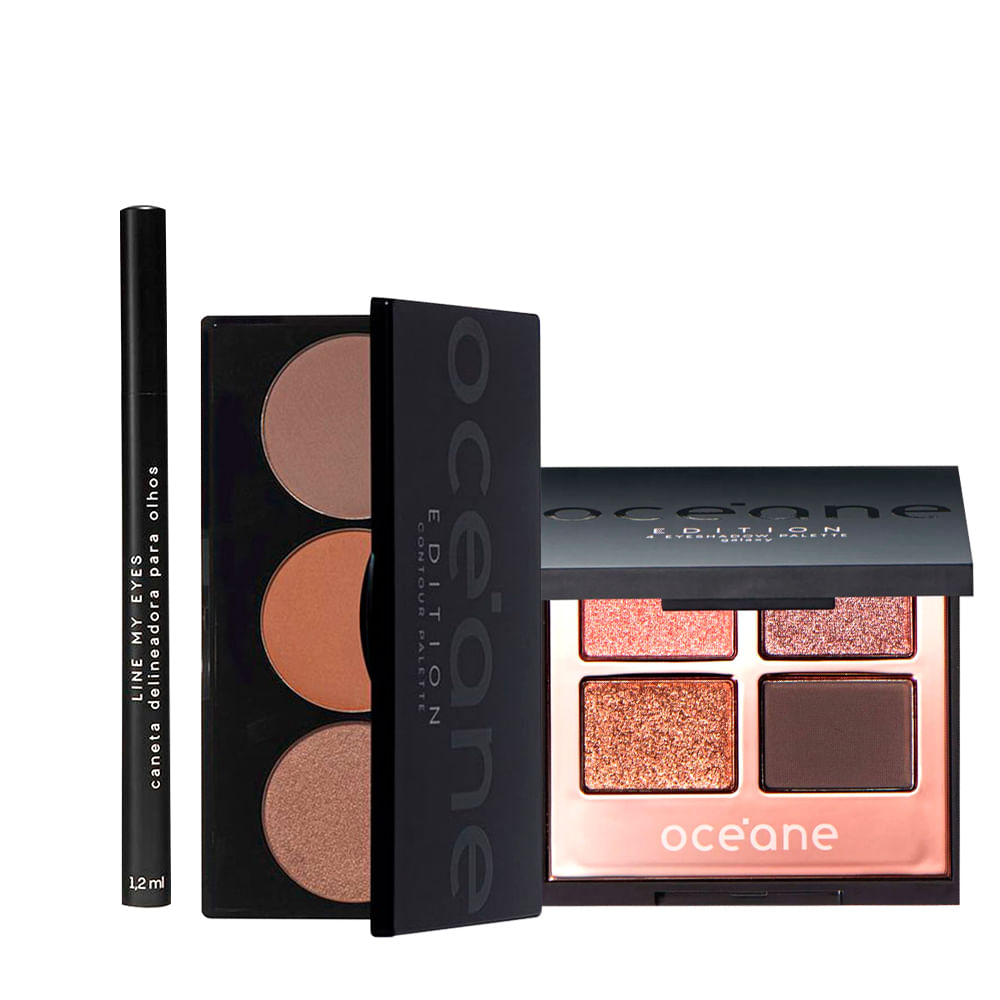 Kit Océane Edition Paleta de  Contour + Caneta Line My Eyes e Sombra Galaxy (3 produtos)
