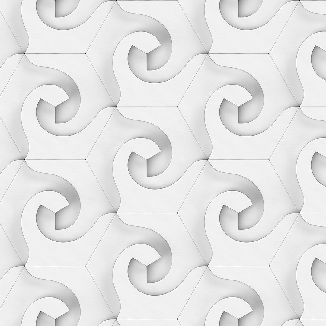 Encontraproduto.com.br - Papel de Parede Adesivo 3D Ondas Cinza e Branco - Medidas: 48 x 300 cm